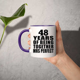 48th Anniversary 48 Years Of Being Mrs Perfect - 11oz Accent Mug Purple