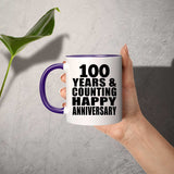 Happy 100th Anniversary 100 Years & Counting - 11oz Accent Mug Purple