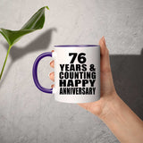Happy 76th Anniversary 76 Years & Counting - 11oz Accent Mug Purple