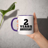 2nd Anniversary 2 Years - 11oz Accent Mug Purple