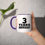 3rd Anniversary 3 Years - 11oz Accent Mug Purple