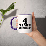 4th Anniversary 4 Years - 11oz Accent Mug Purple