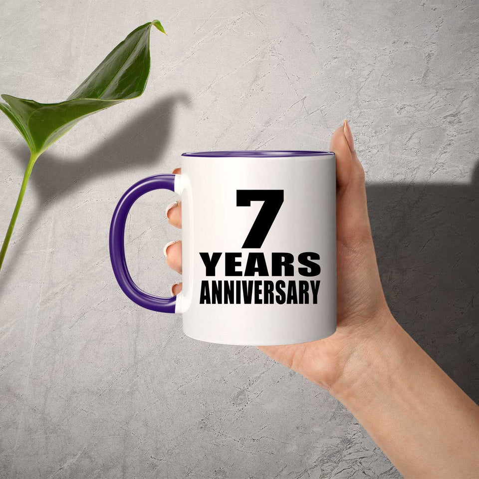 7th Anniversary 7 Years - 11oz Accent Mug Purple