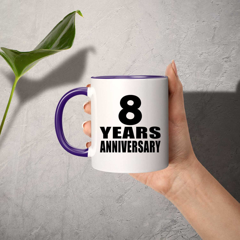 8th Anniversary 8 Years - 11oz Accent Mug Purple