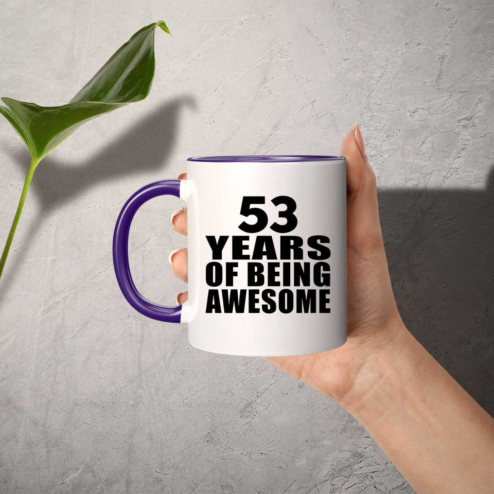 53rd Birthday 53 Years Of Awesome - 11oz Accent Mug Purple