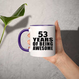 53rd Birthday 53 Years Of Awesome - 11oz Accent Mug Purple
