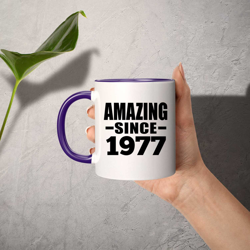 47th Birthday Amazing Since 1977 - 11oz Accent Mug Purple