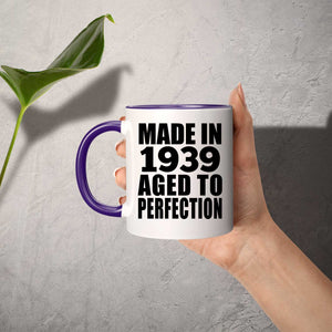 85th Birthday Made In 1939 Aged to Perfection - 11oz Accent Mug Purple