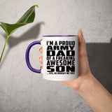 Proud Army Dad Of Awesome Son - 11oz Accent Mug Purple