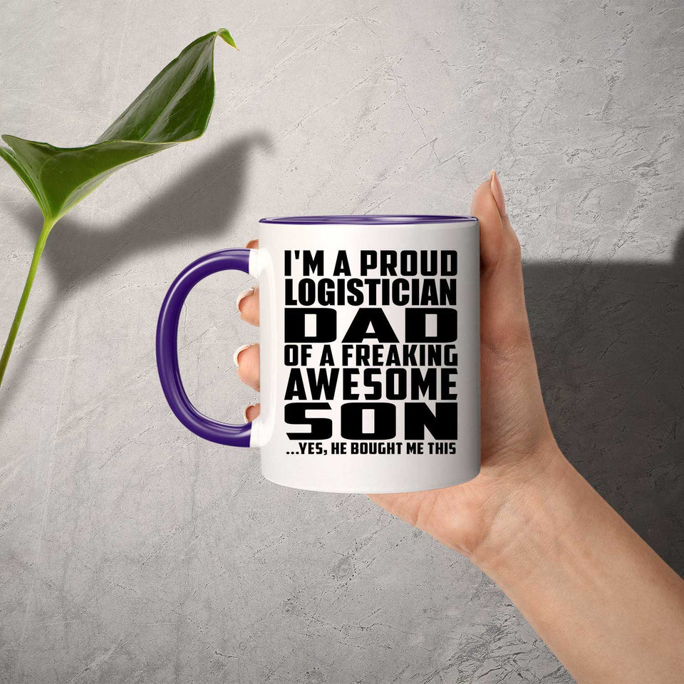 Proud Logistician Dad Of Awesome Son - 11oz Accent Mug Purple