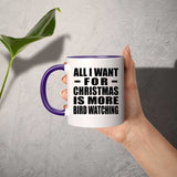 All I Want For Christmas Is More Bird Watching - 11oz Accent Mug Purple