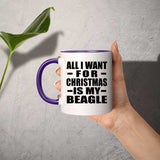 All I Want For Christmas Is My Beagle - 11oz Accent Mug Purple