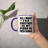 All I Want For Christmas Is My Perro De Presa Canario - 11oz Accent Mug Purple