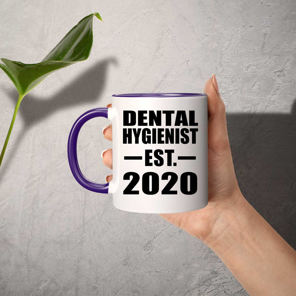 Dental Hygienist Established EST. 2020 - 11oz Accent Mug Purple