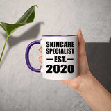 Skincare Specialist Established EST. 2020 - 11oz Accent Mug Purple