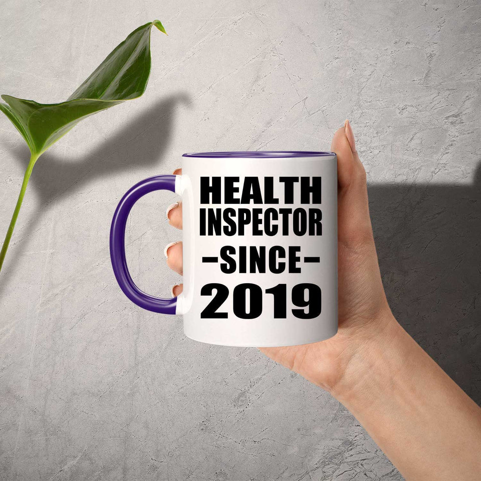 Health Inspector Since 2019 - 11oz Accent Mug Purple