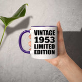 71st Birthday Vintage 1953 Limited Edition - 11oz Accent Mug Purple
