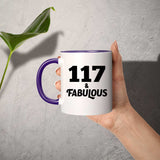 117th Birthday 117 & Fabulous - 11oz Accent Mug Purple