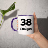 38th Birthday 38 & Fabulous - 11oz Accent Mug Purple