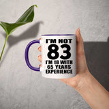 83rd Birthday I'm Not 83 I'm 18 With 65 Years Experience - 11oz Accent Mug Purple