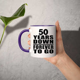 50th Anniversary 50 Years Down Forever to Go - 11oz Accent Mug Purple