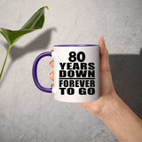 80th Anniversary 80 Years Down Forever to Go - 11oz Accent Mug Purple