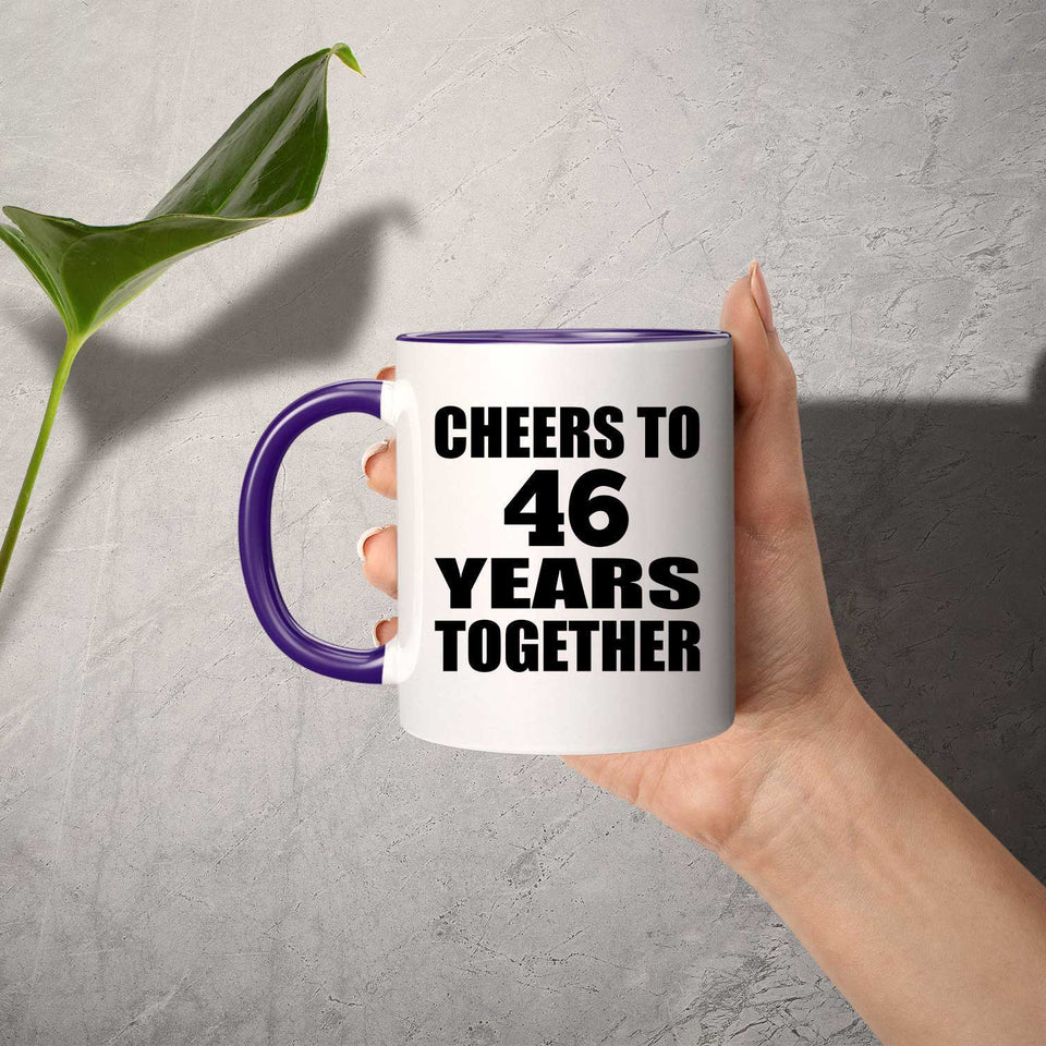 46th Anniversary Cheers To 46 Years Together - 11oz Accent Mug Purple