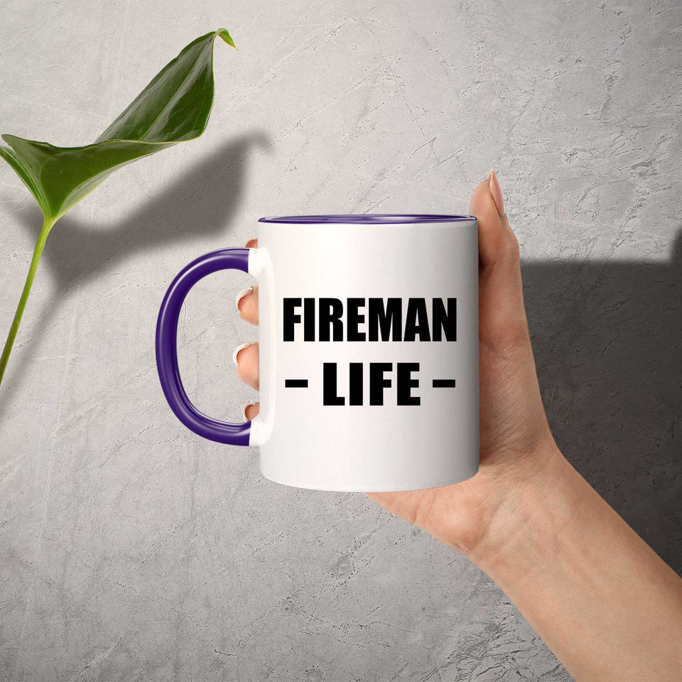 Fireman Life - 11oz Accent Mug Purple