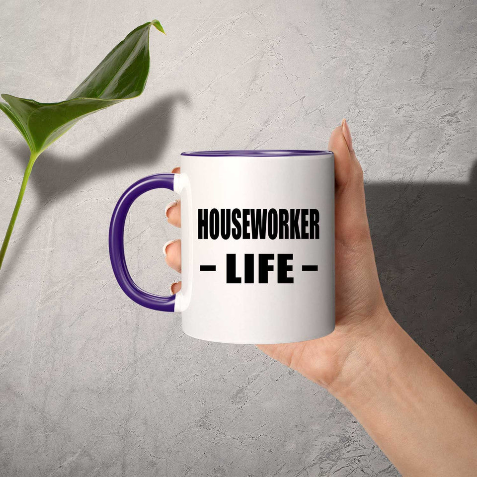 Houseworker Life - 11oz Accent Mug Purple