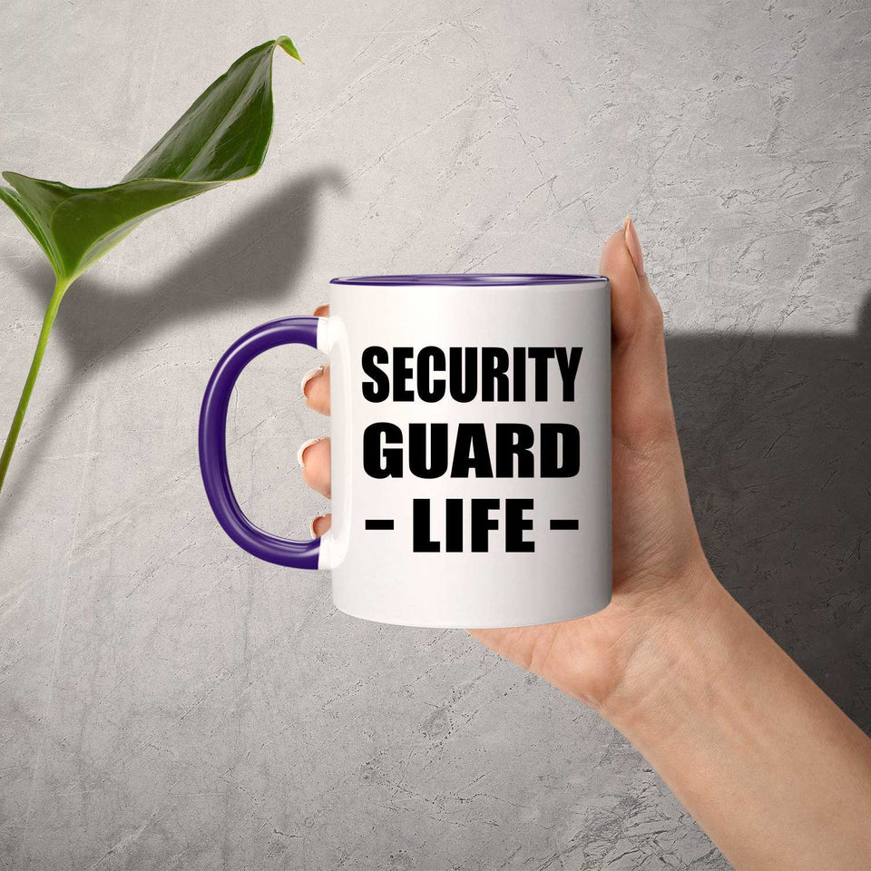 Security Guard Life - 11oz Accent Mug Purple