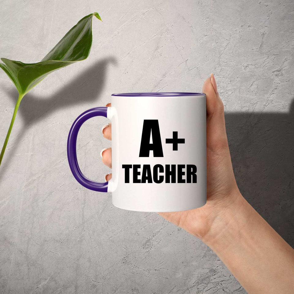 A+ Teacher - 11oz Accent Mug Purple