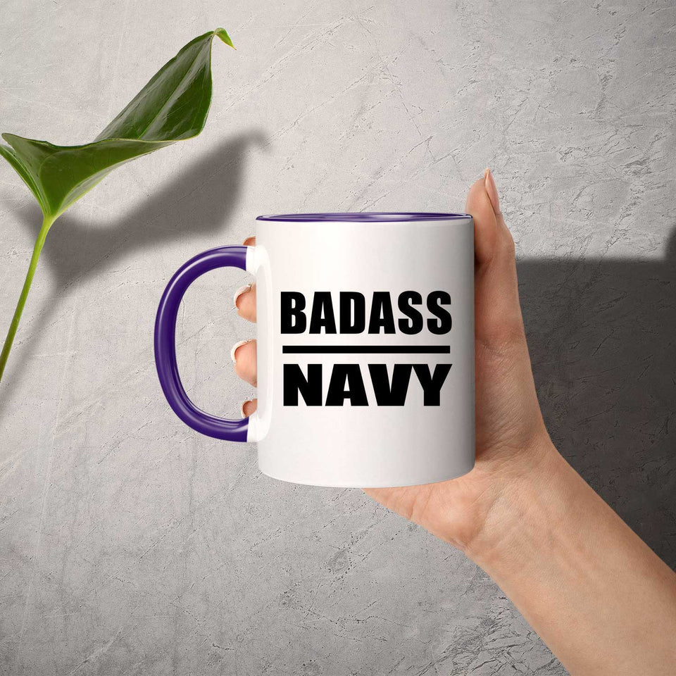 Badass Navy - 11oz Accent Mug Purple