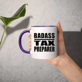 Badass Tax Preparer - 11oz Accent Mug Purple