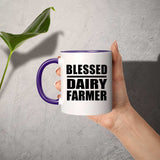 Blessed Dairy Farmer - 11oz Accent Mug Purple