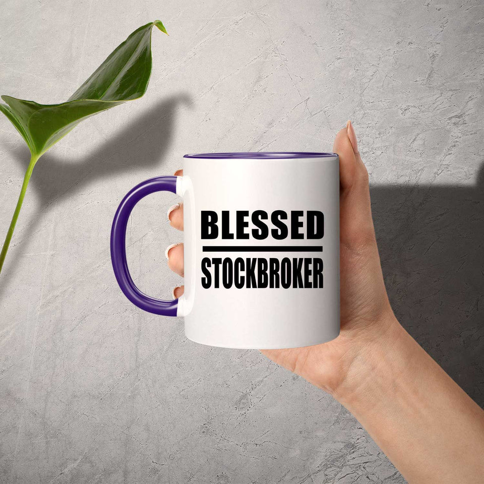 Blessed Stockbroker - 11oz Accent Mug Purple