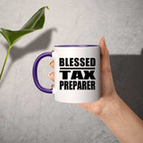 Blessed Tax Preparer - 11oz Accent Mug Purple