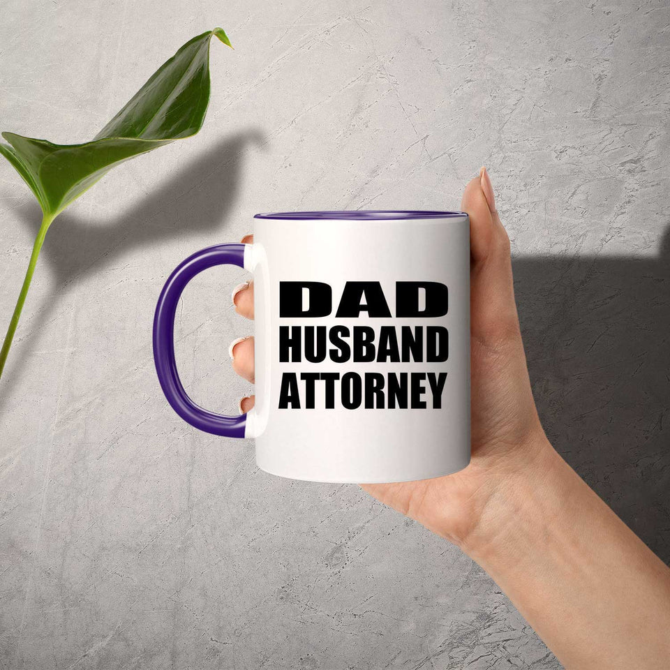 Dad Husband Attorney - 11oz Accent Mug Purple