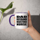 Dad Husband Registered Nurse - 11oz Accent Mug Purple