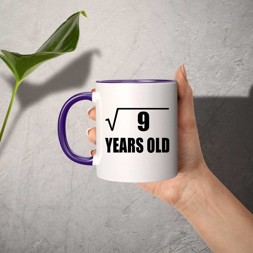 3rd Birthday Square Root of 9 Years Old - 11oz Accent Mug Purple