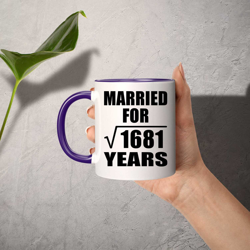 41st Anniversary Married For Square Root of 1681 Years - 11oz Accent Mug Purple