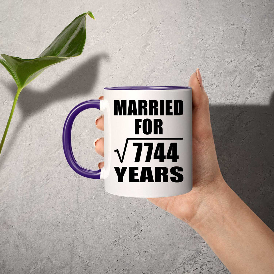 88th Anniversary Married For Square Root of 7744 Years - 11oz Accent Mug Purple