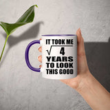 2nd Birthday Took Square Root of 4 Years To Look Good - 11oz Accent Mug Purple