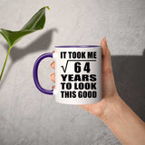 8th Birthday Took Square Root of 64 Years To Look Good - 11oz Accent Mug Purple