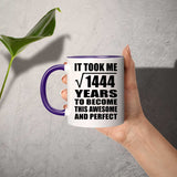 38th Birthday Took Square Root of 1444 Years To Awesome - 11oz Accent Mug Purple