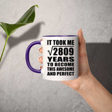 53rd Birthday Took Square Root of 2809 Years To Awesome - 11oz Accent Mug Purple