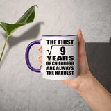 3rd Birthday Square Root Of 9 Years Of Childhood - 11oz Accent Mug Purple