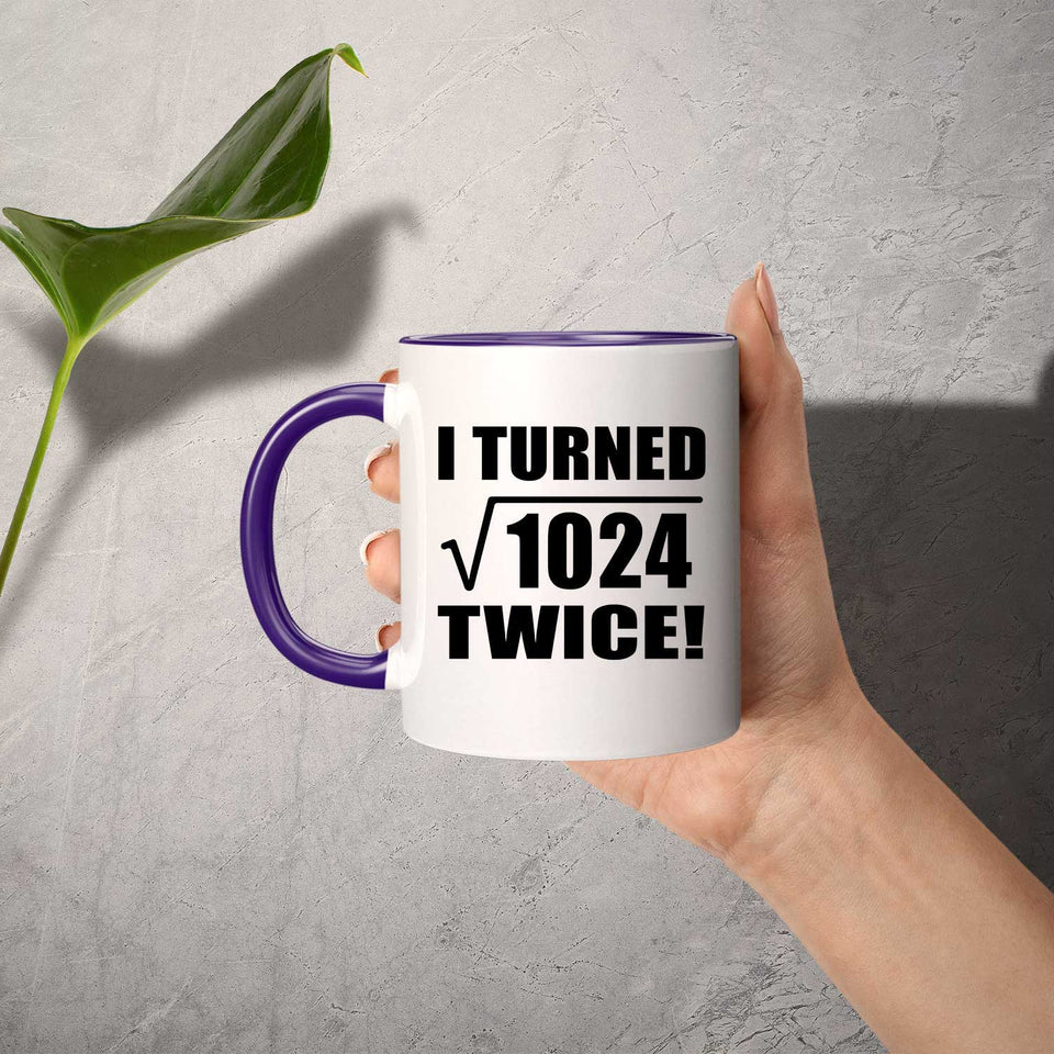 64th Birthday I Turned Square Root of 1024 Twice - 11oz Accent Mug Purple