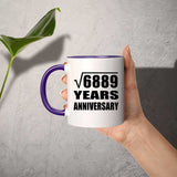83rd Anniversary Square Root of 6889 Years Anniversary - 11oz Accent Mug Purple