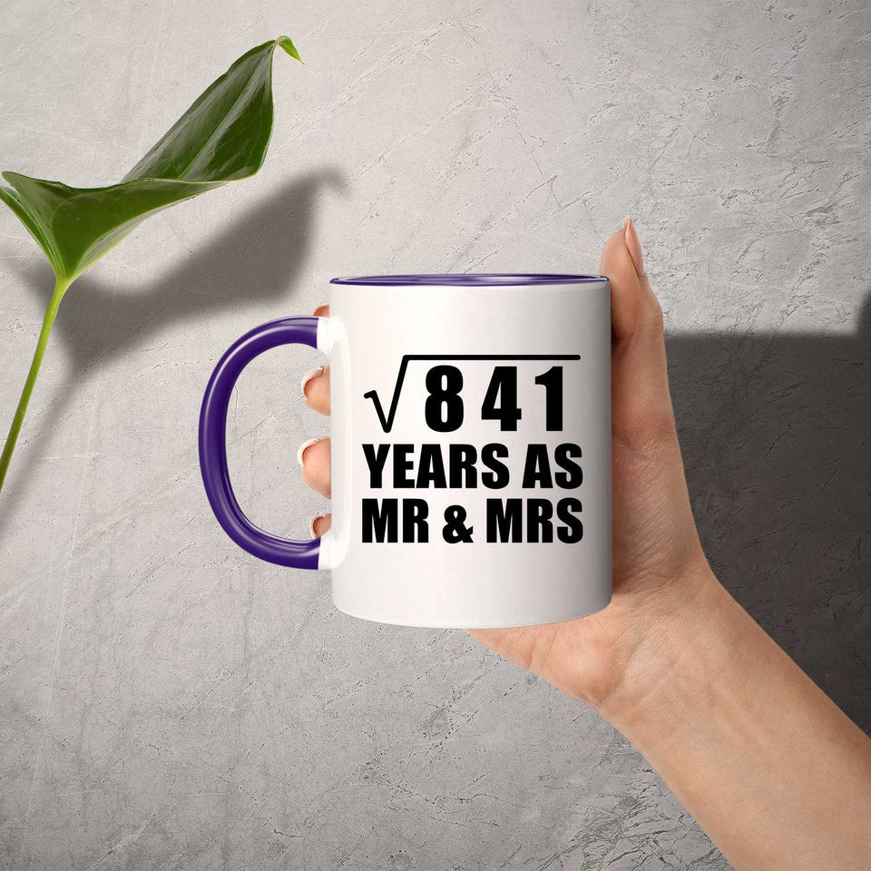 29th Anniversary Square Root of 841 Years As Mr & Mrs - 11oz Accent Mug Purple