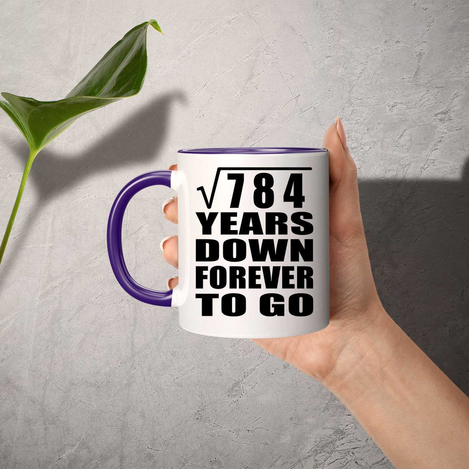 28th Anniversary Square Root of 784 Years Down Forever To Go - 11oz Accent Mug Purple